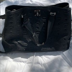 MCM Large Essential Leather Tote Embossed Leather
